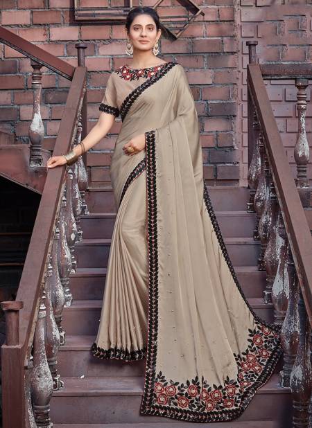 Beige Colour NORITA ROYAL ADVEKA Latest Wedding Wear Silk Georgette Embroidered Saree Collection 41109